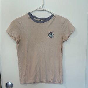 Cream and Gray Short Sleeve Tees Minimalist Design